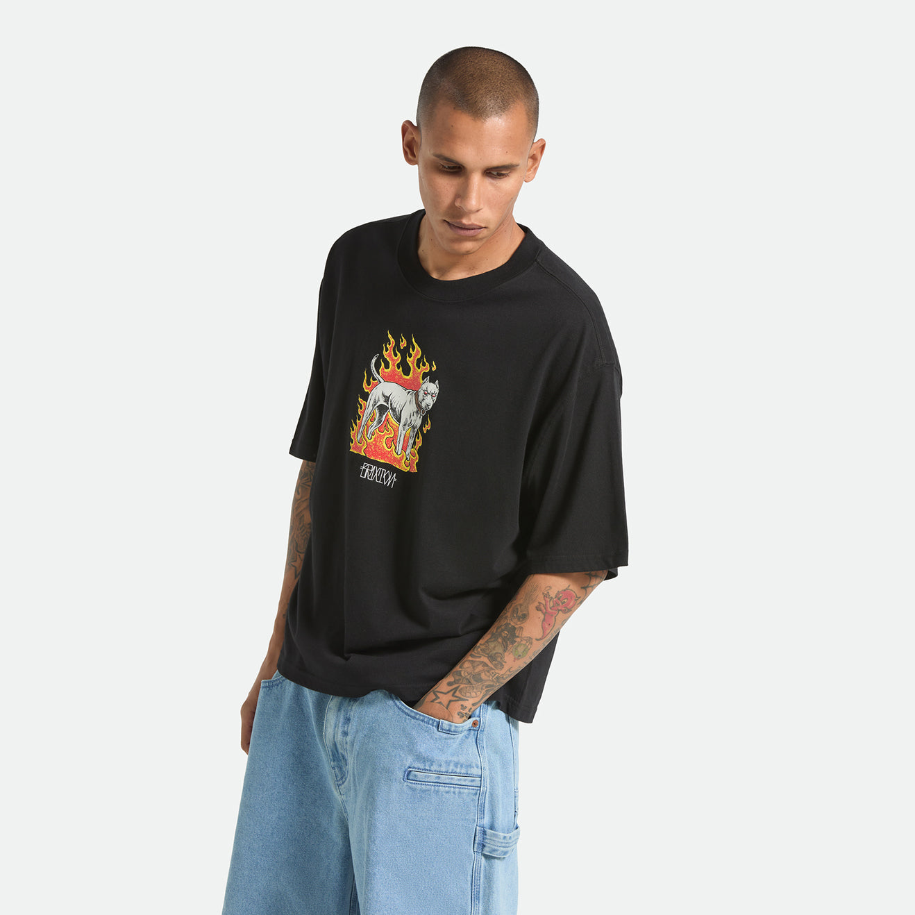 WILSHRE S/S BOXED CROP - BLACK