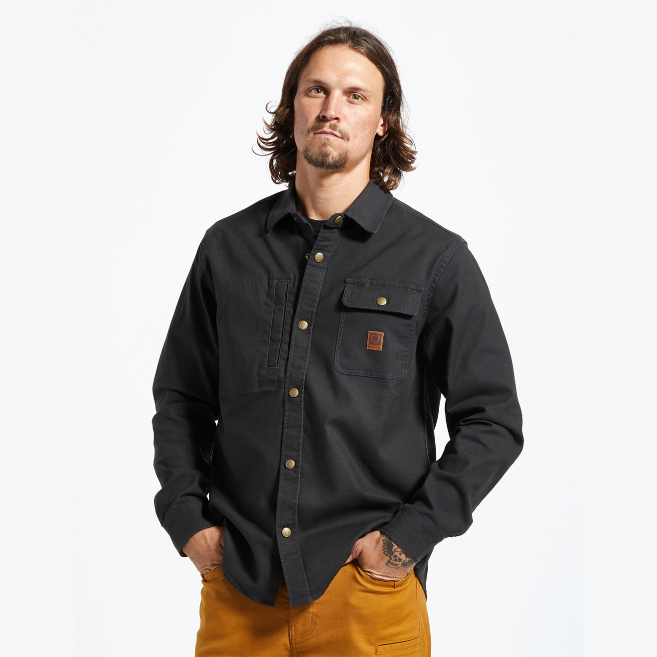 BUILDERS STRETCH OVERSHIRT - WASHED BLACK