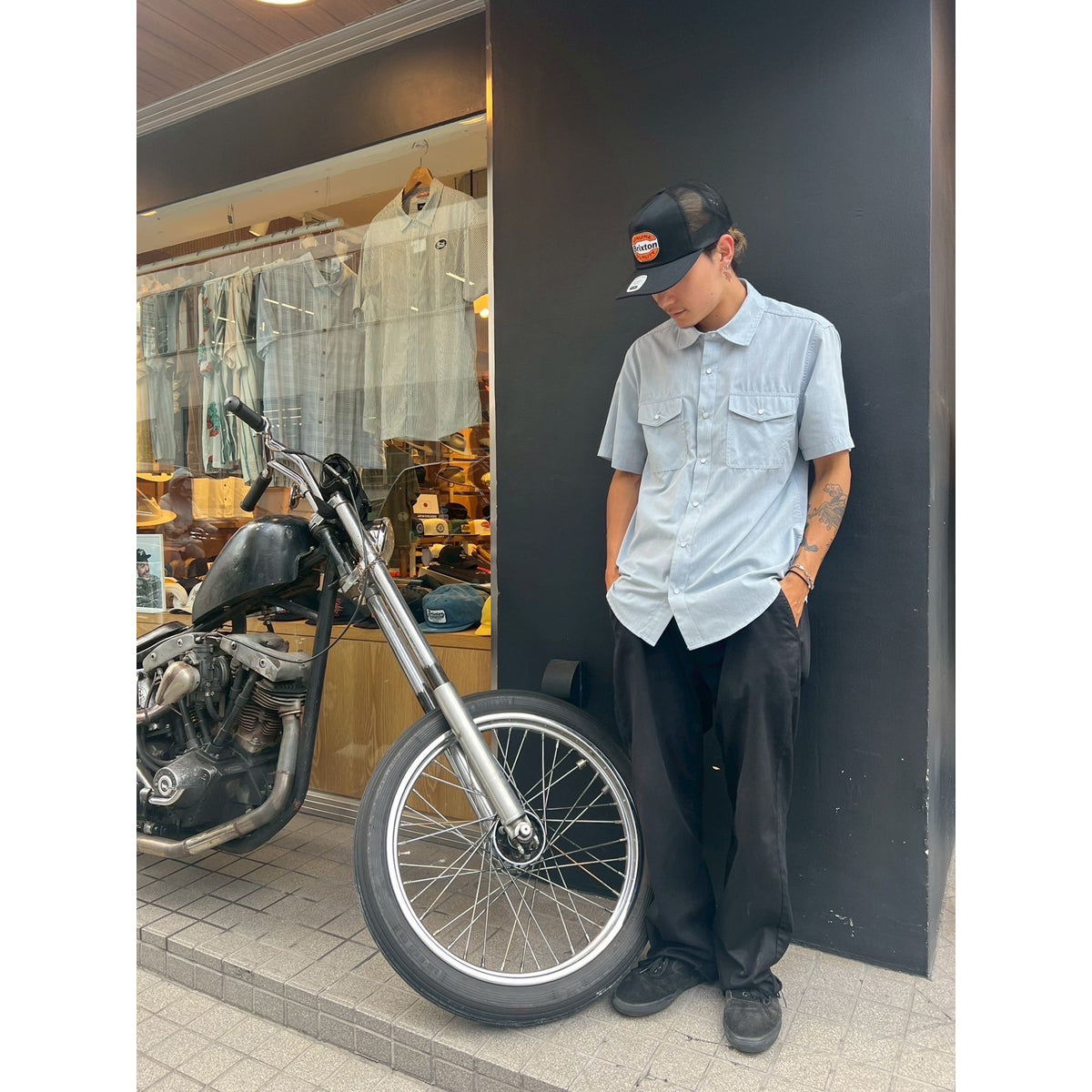 WAYNE S/S WVN - MEDIUM BLUE