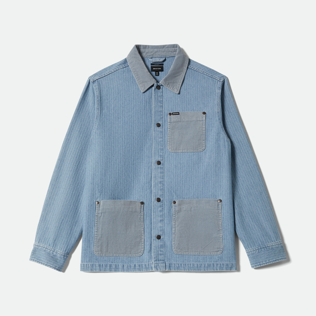 HERRINGBONE LW CHORE COAT - LIGHT WASH DENIM HERRINGBONE