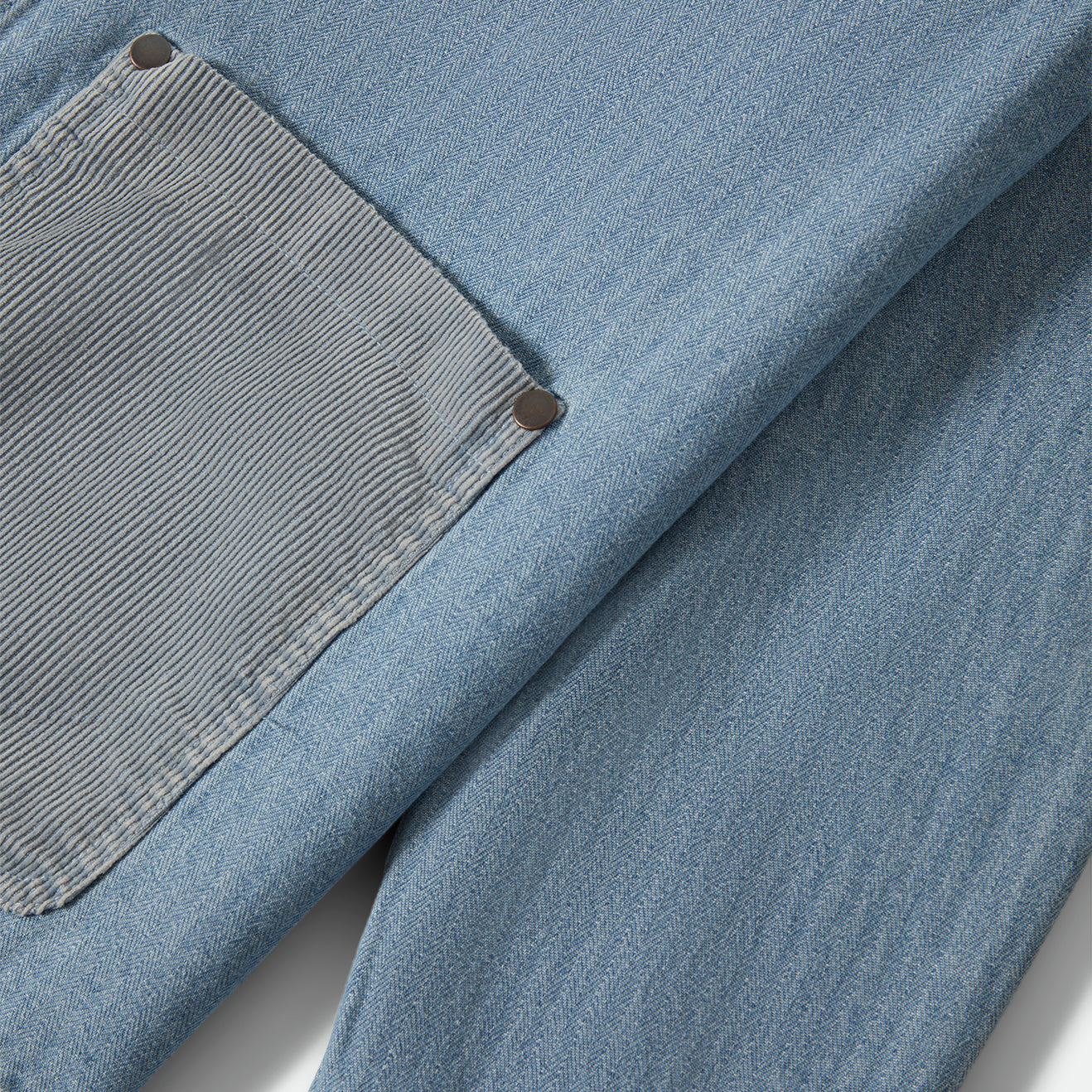 HERRINGBONE LW CHORE COAT - LIGHT WASH DENIM HERRINGBONE