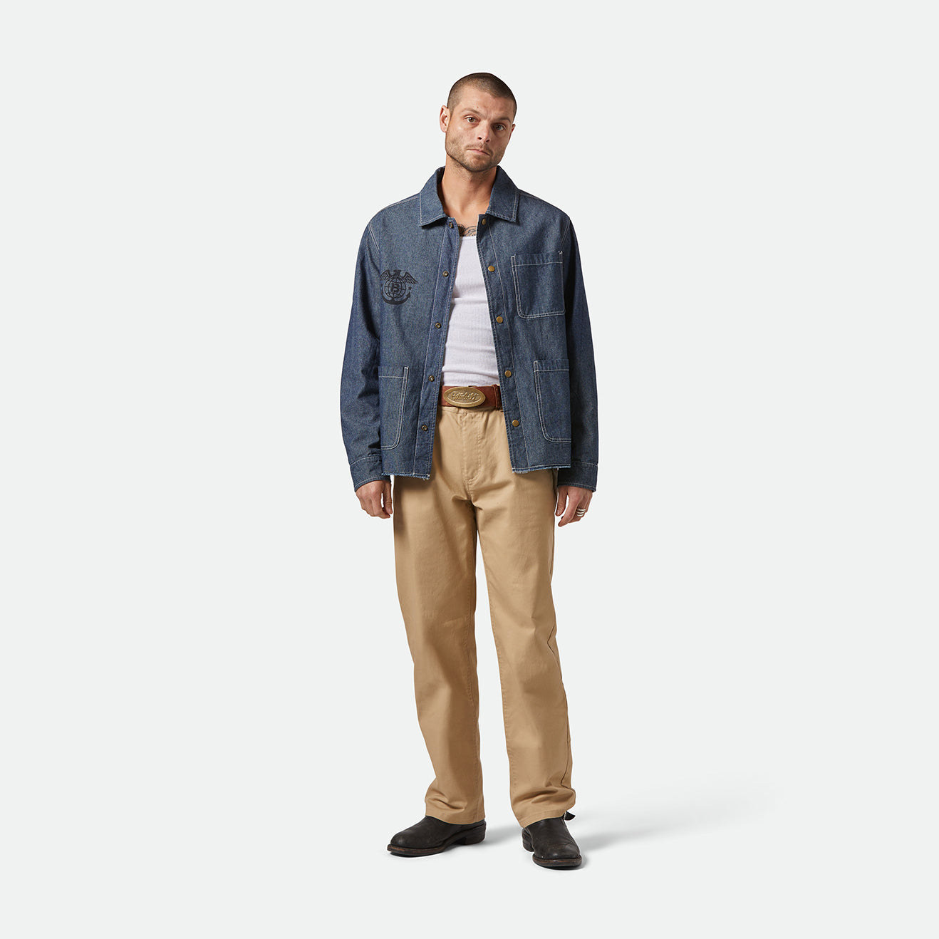 ASSEMBLY REVERSIBLE CHORE JACKET-INDIGO/PINE NEEDLE/WHITECAP