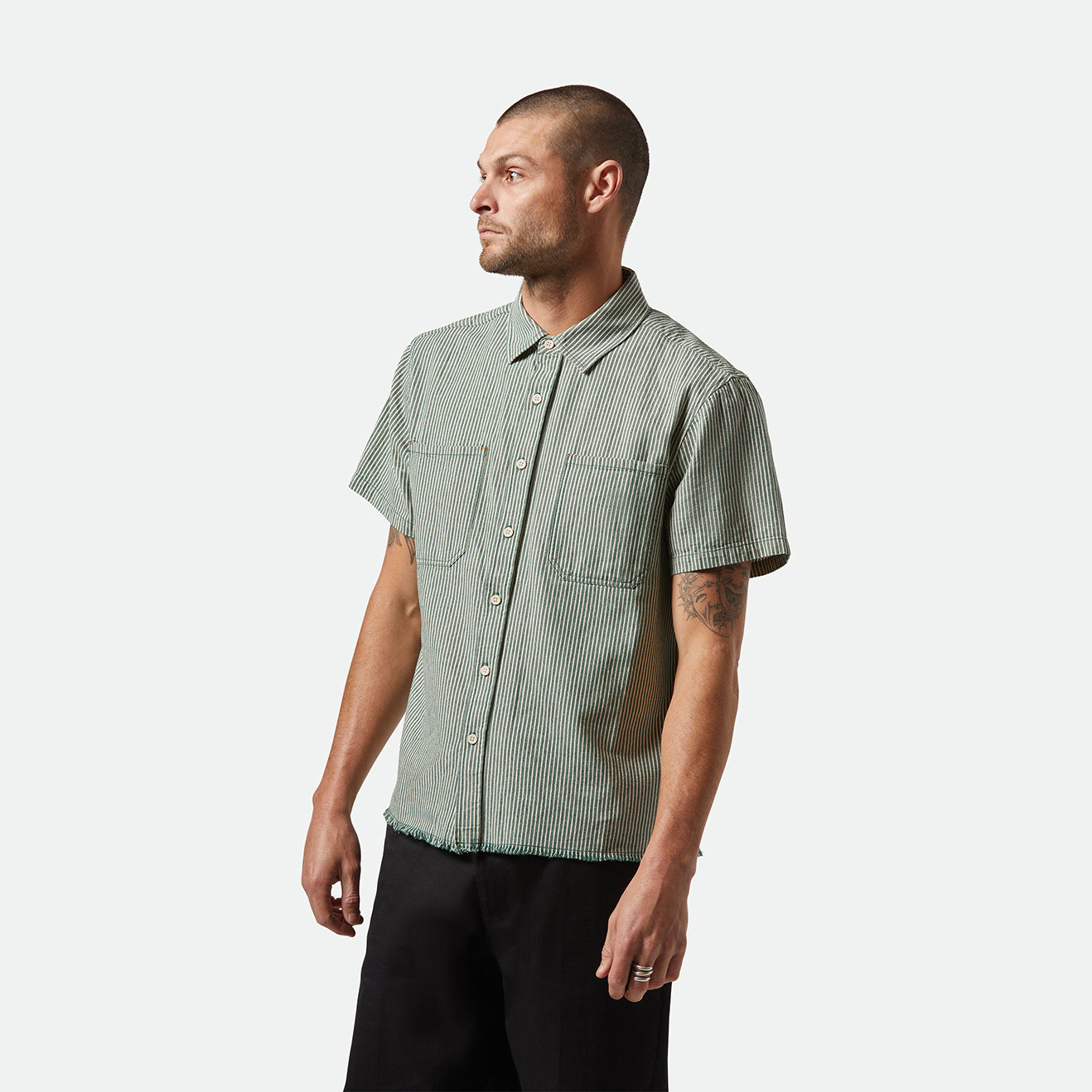 ASSEMBLY S/S WOVEN-PINE NEEDLE/WHITE CAP