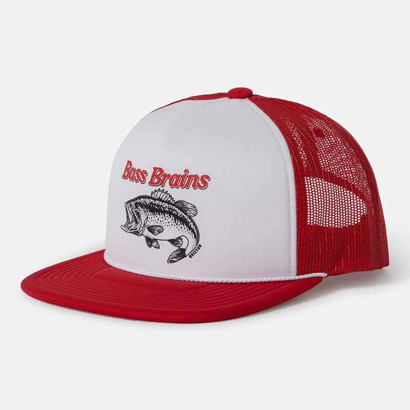 BASS BRAINS FT MP TRUCKER HAT - CRIMSON/WHITE/CRIMSON