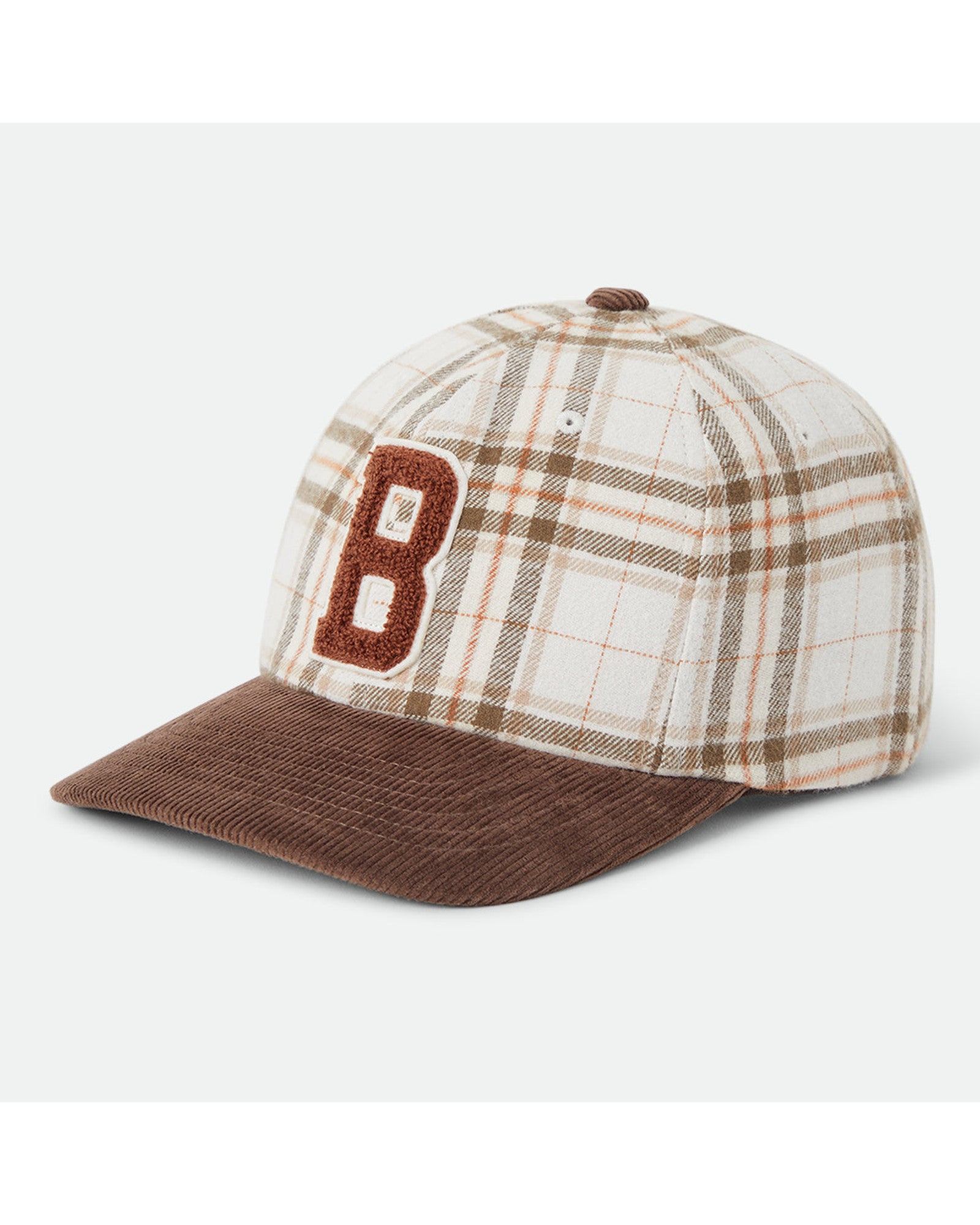 BIG B MP CAP - WHITECAP PLAID/BROWN CORDUROY