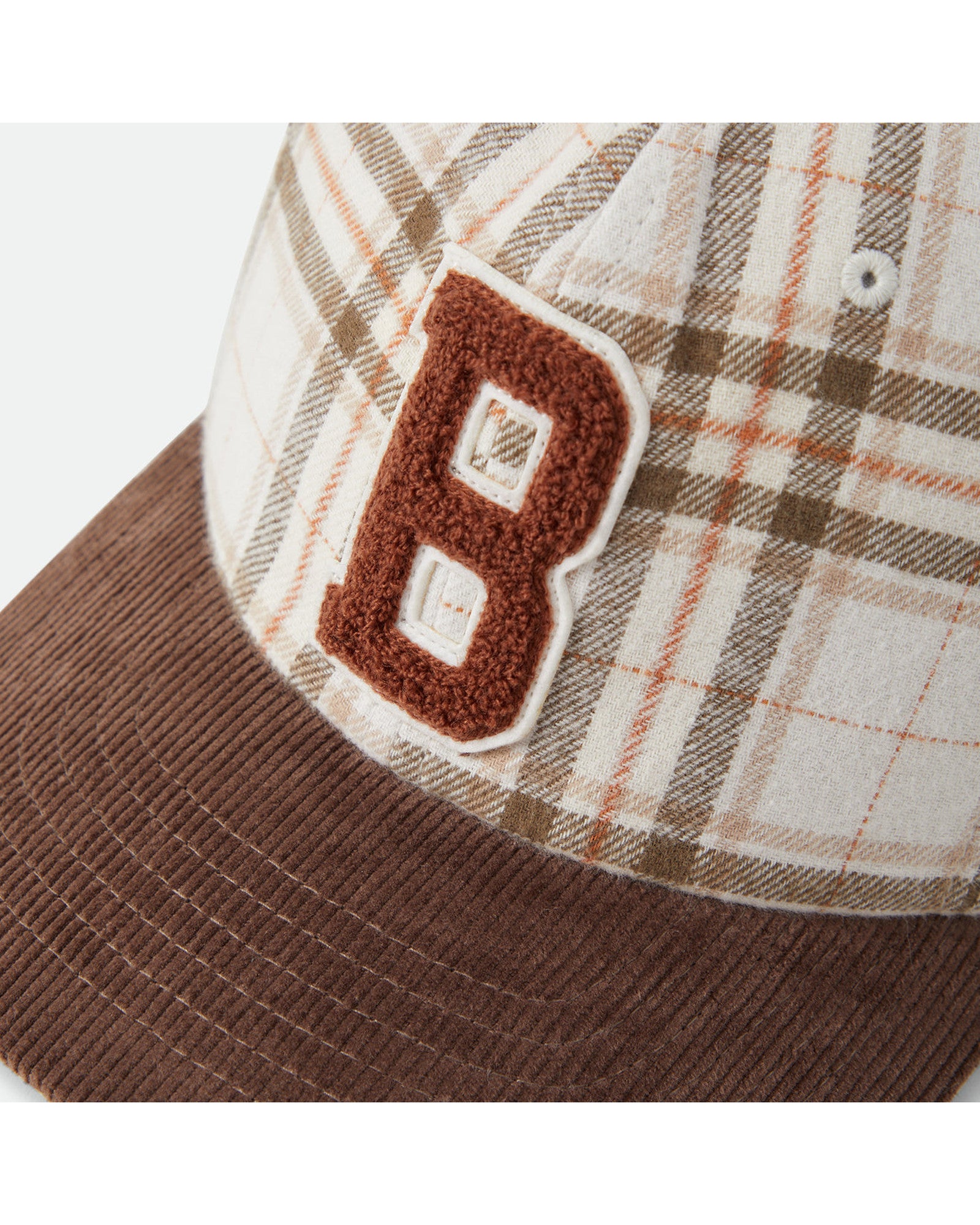 BIG B MP CAP - WHITECAP PLAID/BROWN CORDUROY