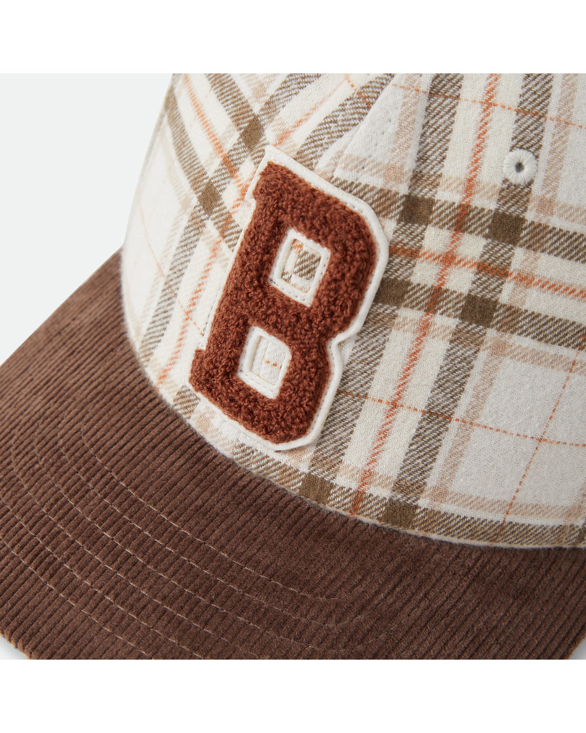 BIG B MP CAP - WHITECAP PLAID/BROWN CORDUROY