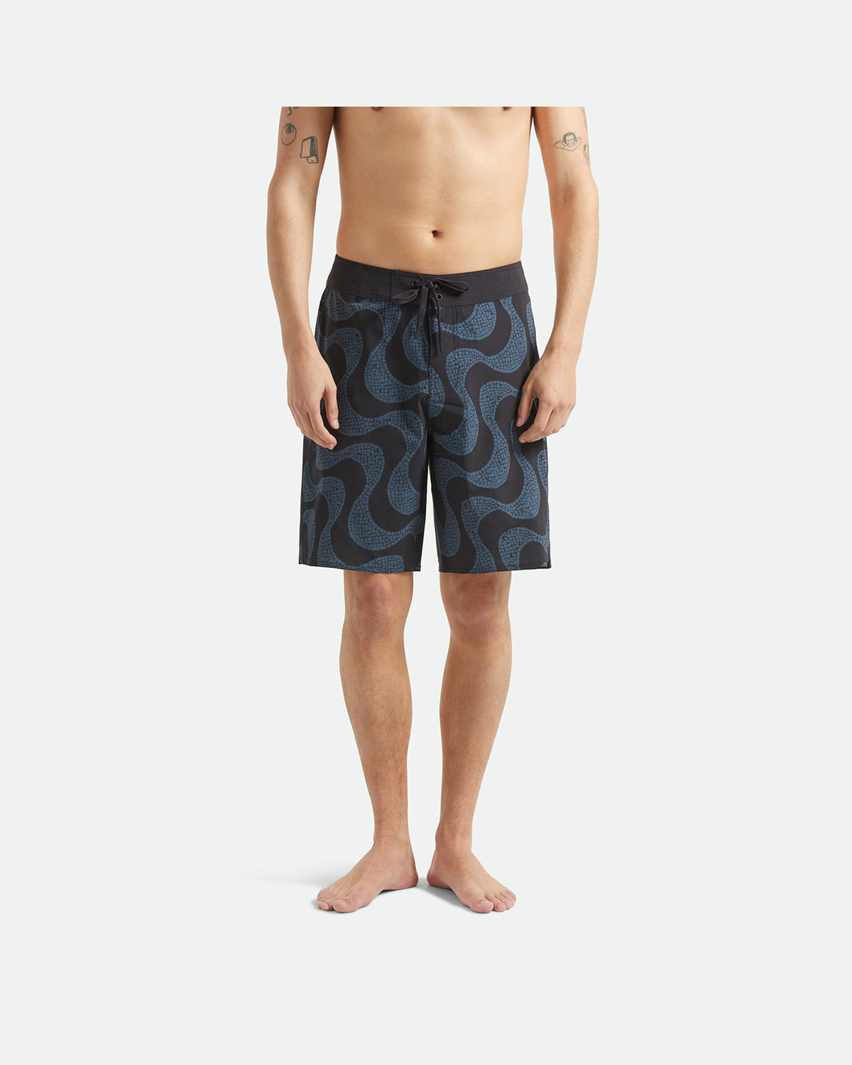 BLITZ BOARDSHORT 19" - BLACK/FUTURE GREY WARPED TILE