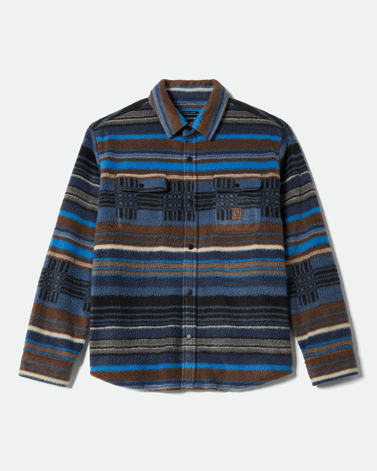 BOWERY L/S ARCTIC STRETCH FLEECE - MOOD INDIGO BLANKET STRIPE