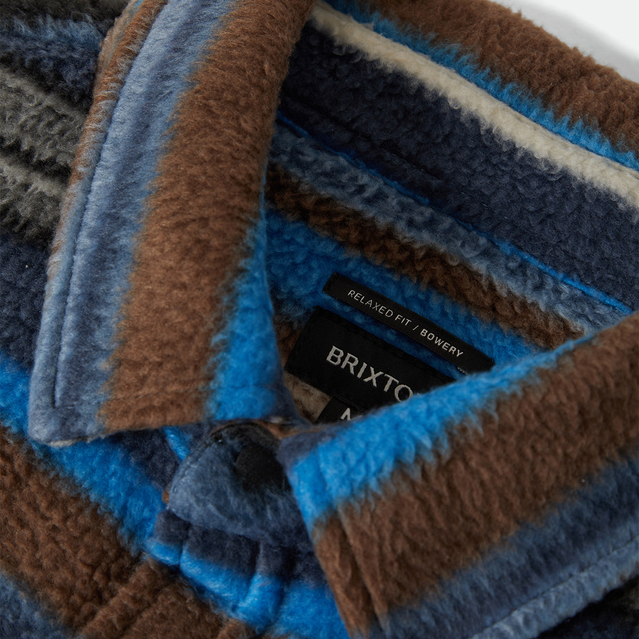 BOWERY L/S ARCTIC STRETCH FLEECE - MOOD INDIGO BLANKET STRIPE