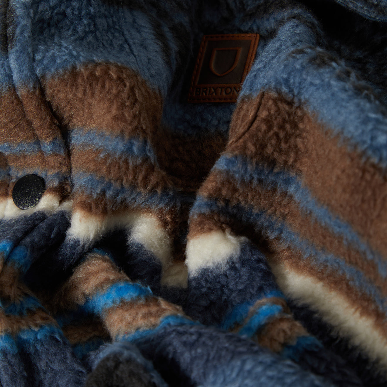 BOWERY L/S ARCTIC STRETCH FLEECE - MOOD INDIGO BLANKET STRIPE