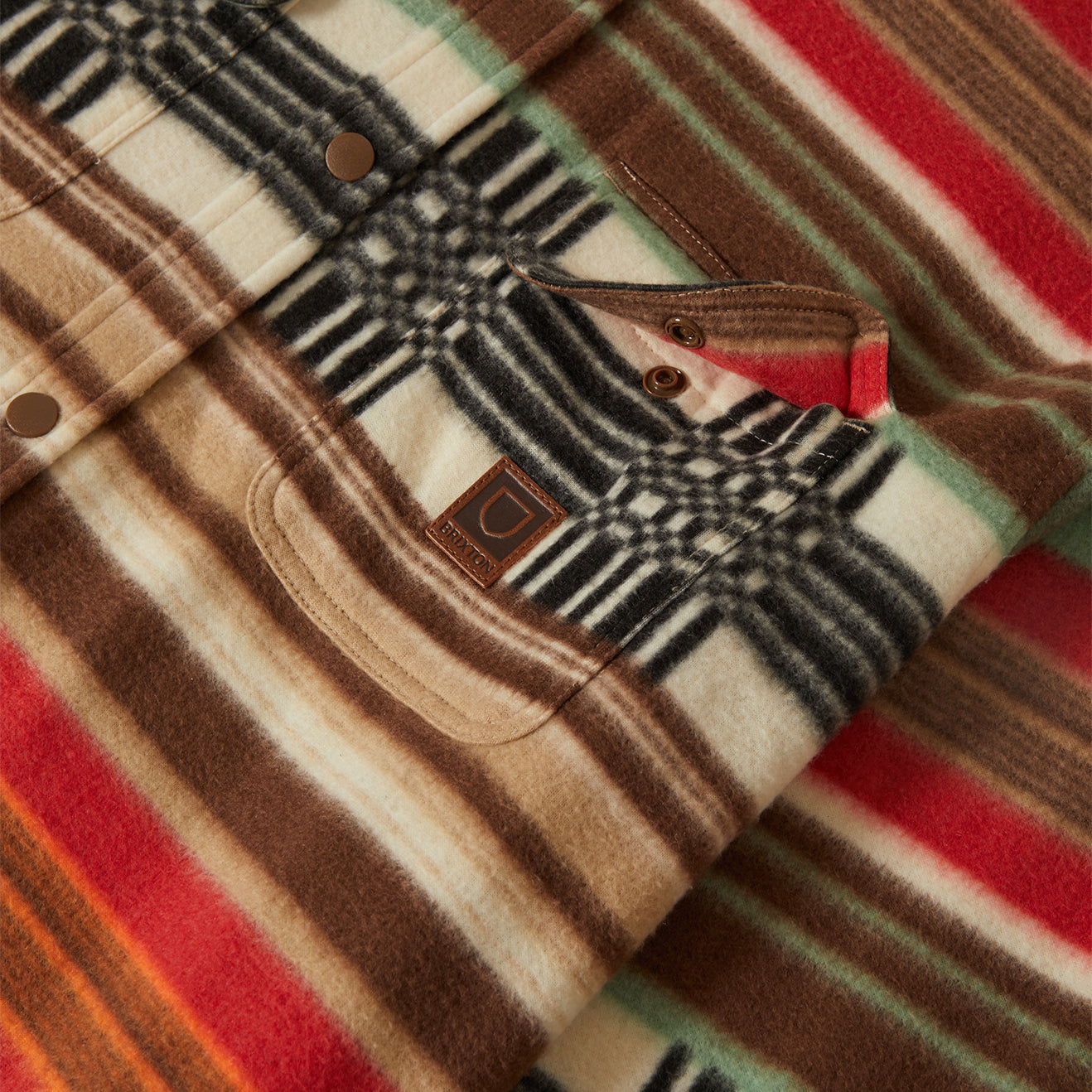 BOWERY L/S ARCTIC STRETCH FLEECE - MULTI BLANKET STRIPE
