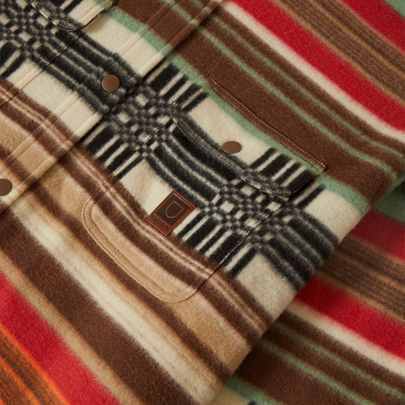 BOWERY L/S ARCTIC STRETCH FLEECE - MULTI BLANKET STRIPE