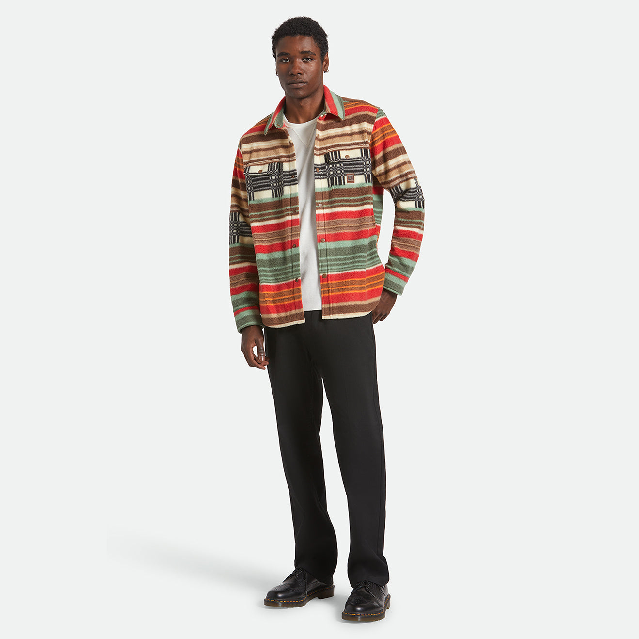BOWERY L/S ARCTIC STRETCH FLEECE - MULTI BLANKET STRIPE