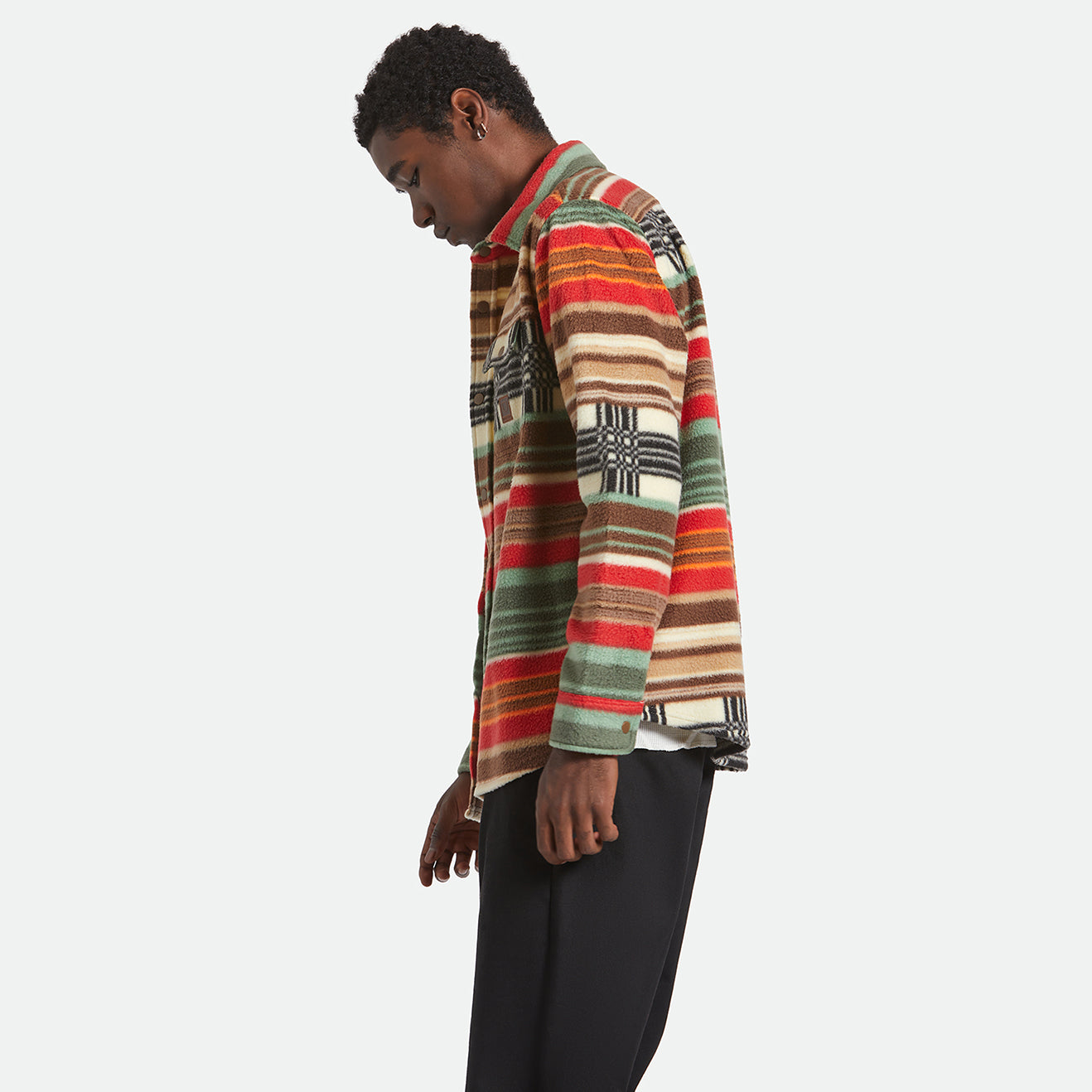 BOWERY L/S ARCTIC STRETCH FLEECE - MULTI BLANKET STRIPE
