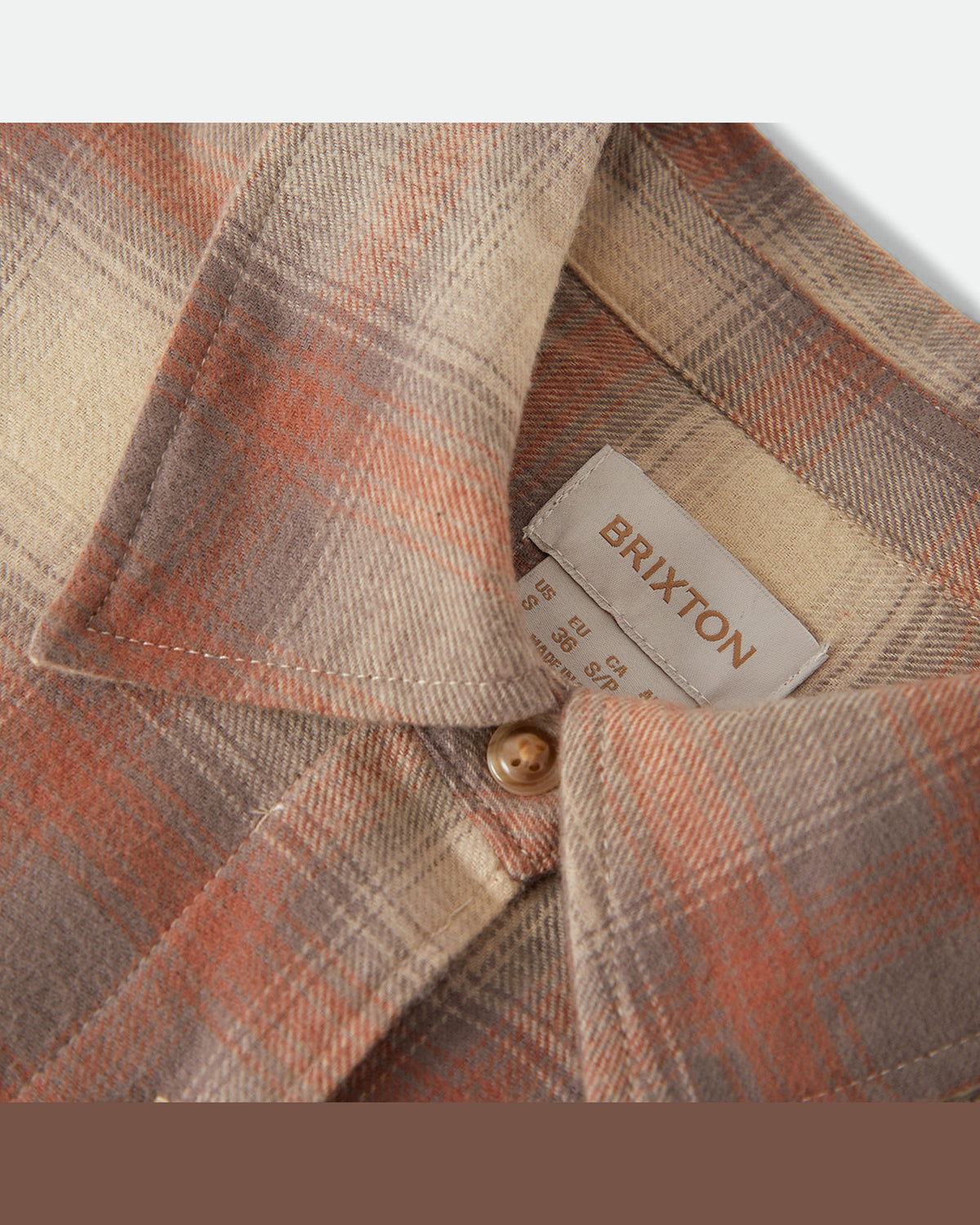 BOWERY CROP W L/S OVERSHIRT - SOFT TAN WINDOW PLAID