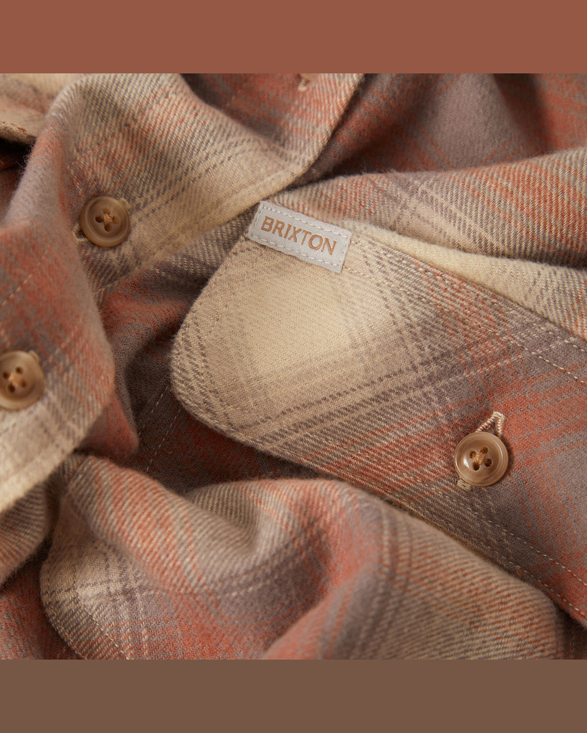 BOWERY CROP W L/S OVERSHIRT - SOFT TAN WINDOW PLAID