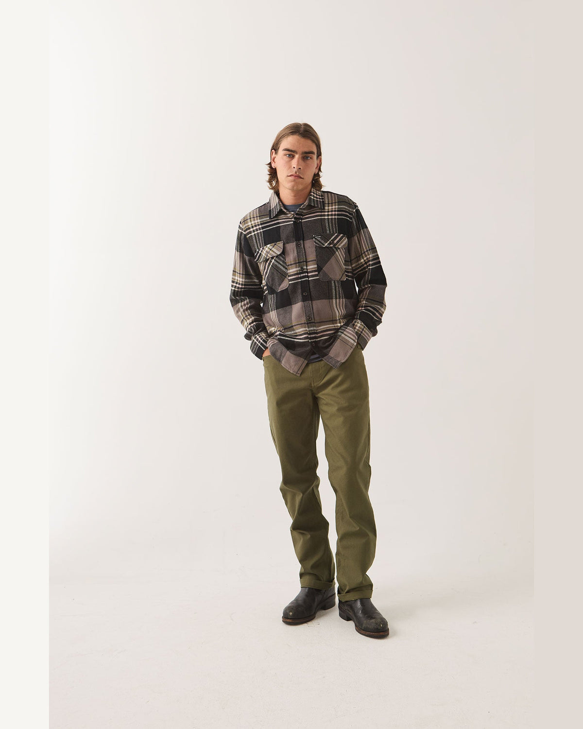 BOWERY FLANNEL - BLACK/MULTI