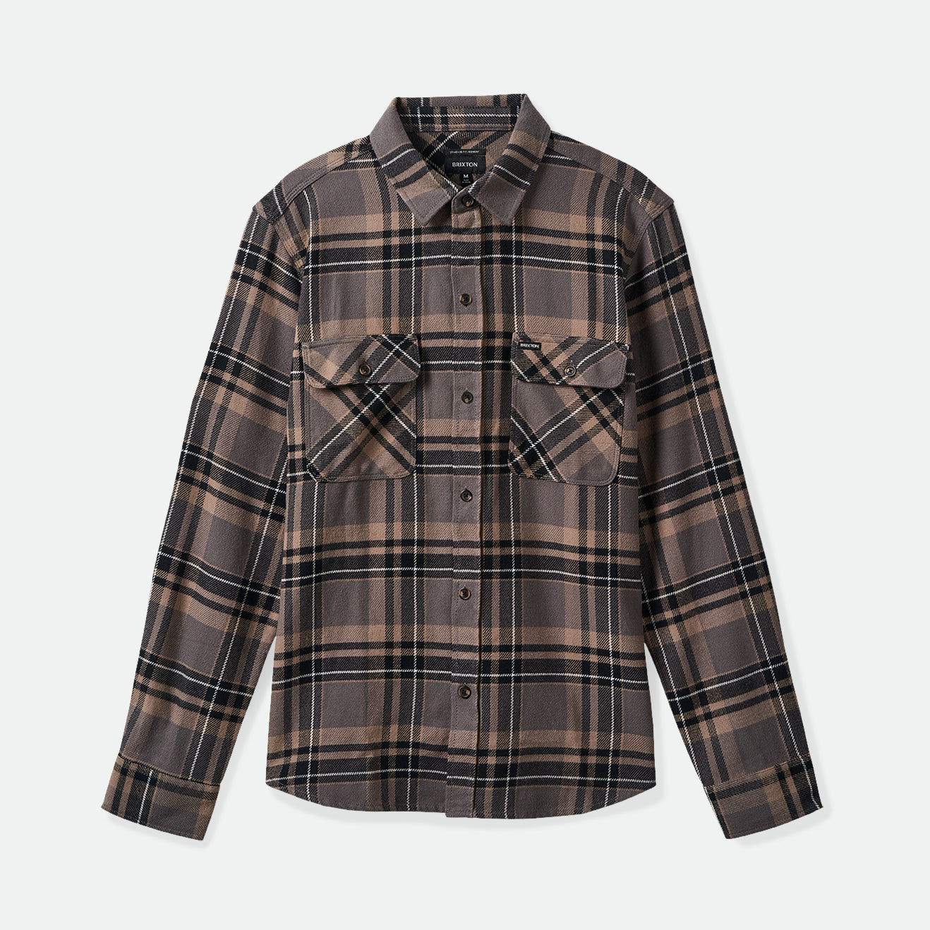 BOWERY L/S FLANNEL-CHARCOAL/BLACK/CINDER GREY