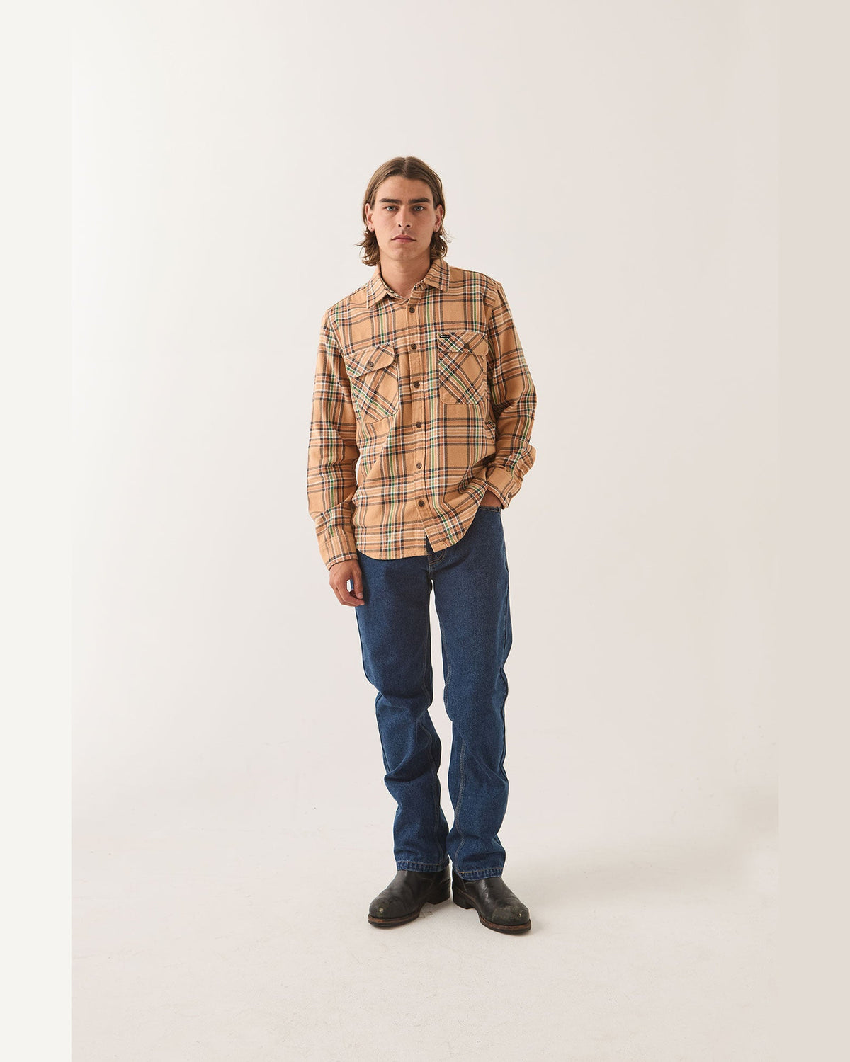 BOWERY FLANNEL - KHAKI/MULTI