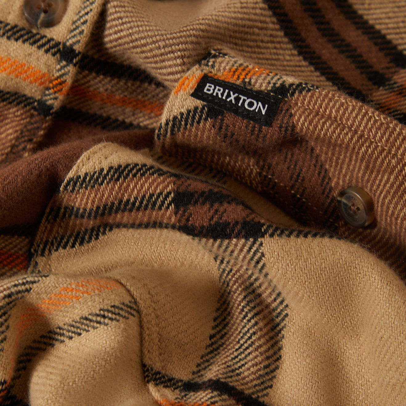 BOWERY FLANNEL - SAND/PINECONE/SOLAR ORANGE