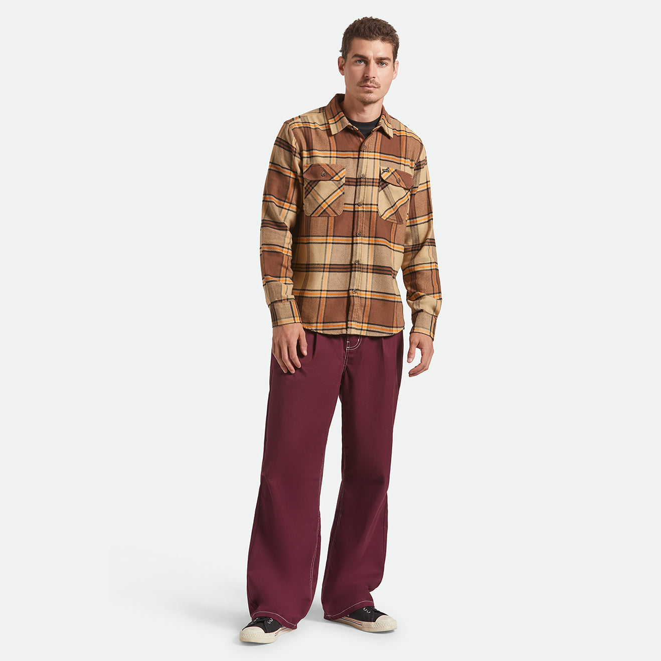 BOWERY FLANNEL - SAND/PINECONE/SOLAR ORANGE