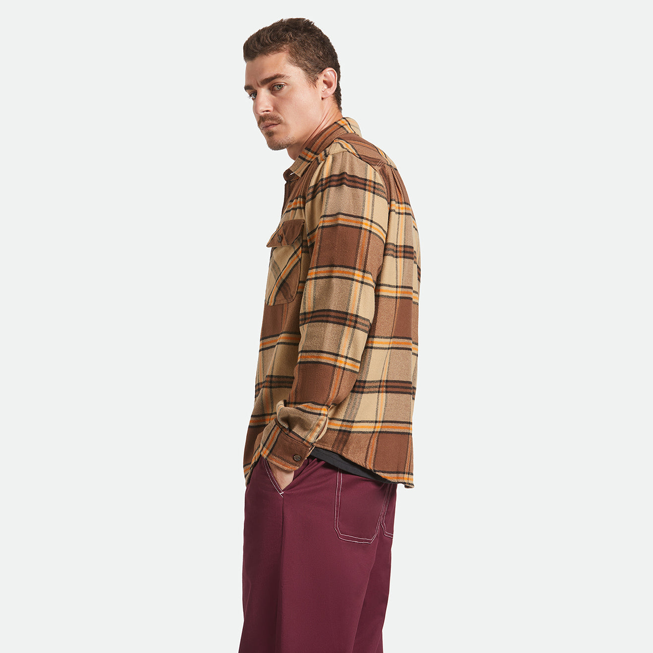 BOWERY FLANNEL - SAND/PINECONE/SOLAR ORANGE