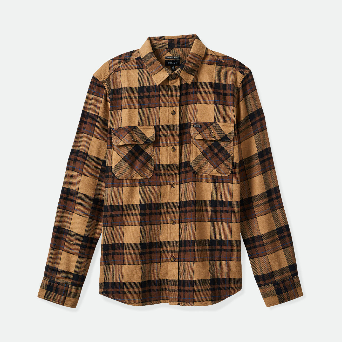 BOWERY L/S FLANNEL-TIGER'S EYE/PINECONE BROWN/WAS