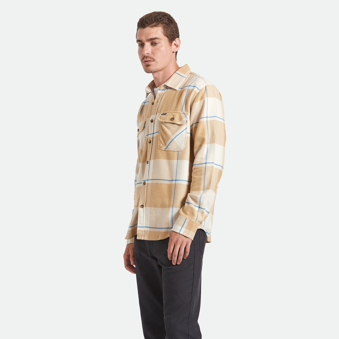 BOWERY FLANNEL - WHITECAP/SAND/CYBER BLUE