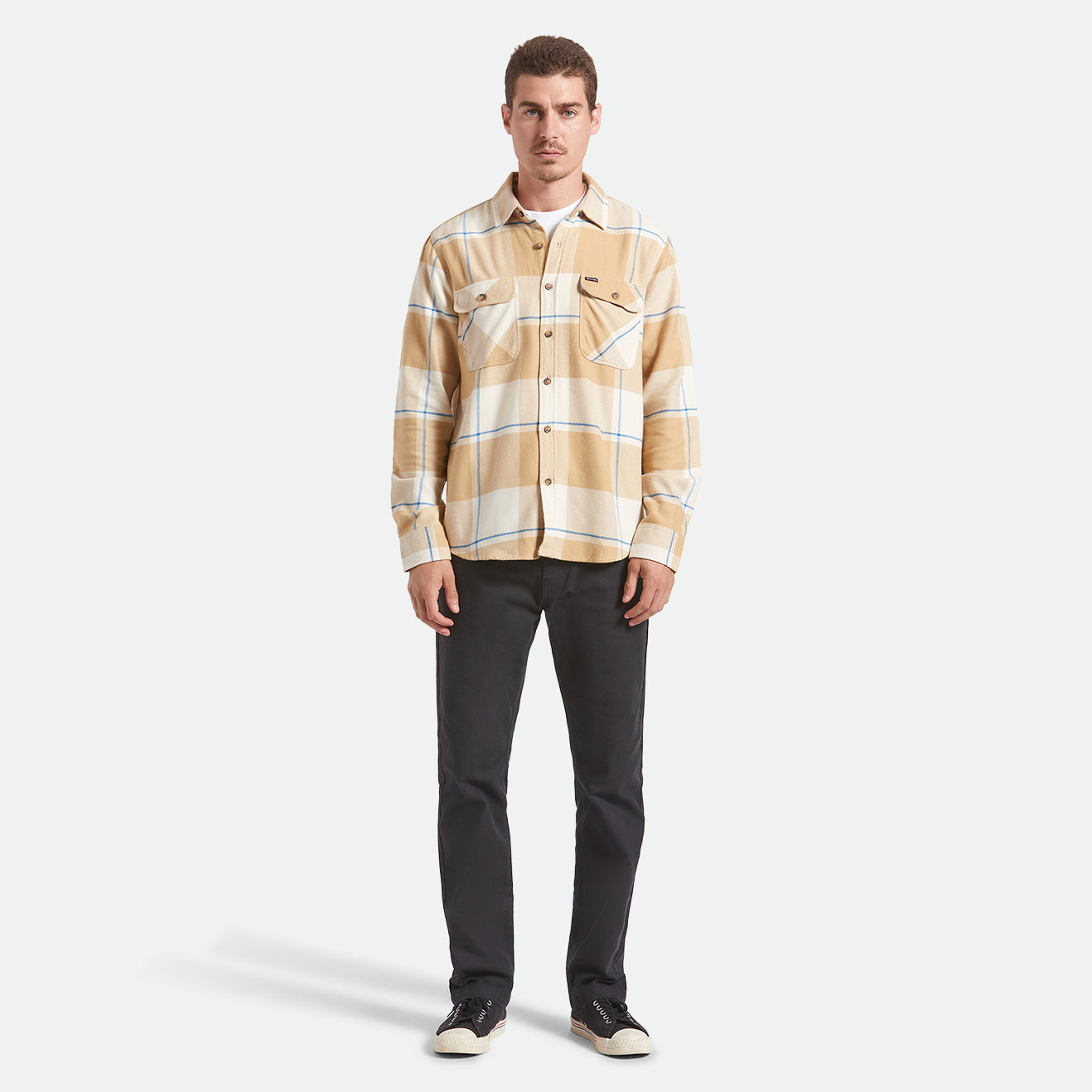 BOWERY FLANNEL - WHITECAP/SAND/CYBER BLUE