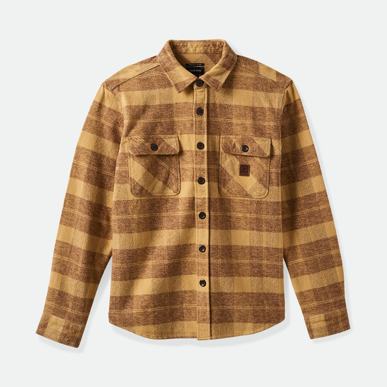 BOWERY HEAVYWEIGHT LS FLANNEL-CURRY YELLOW/PINECONE BROWN