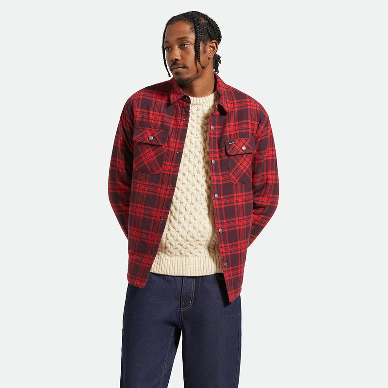 BOWERY QUILTED FLANNEL - BRIGHT RED/MAHOGANDY