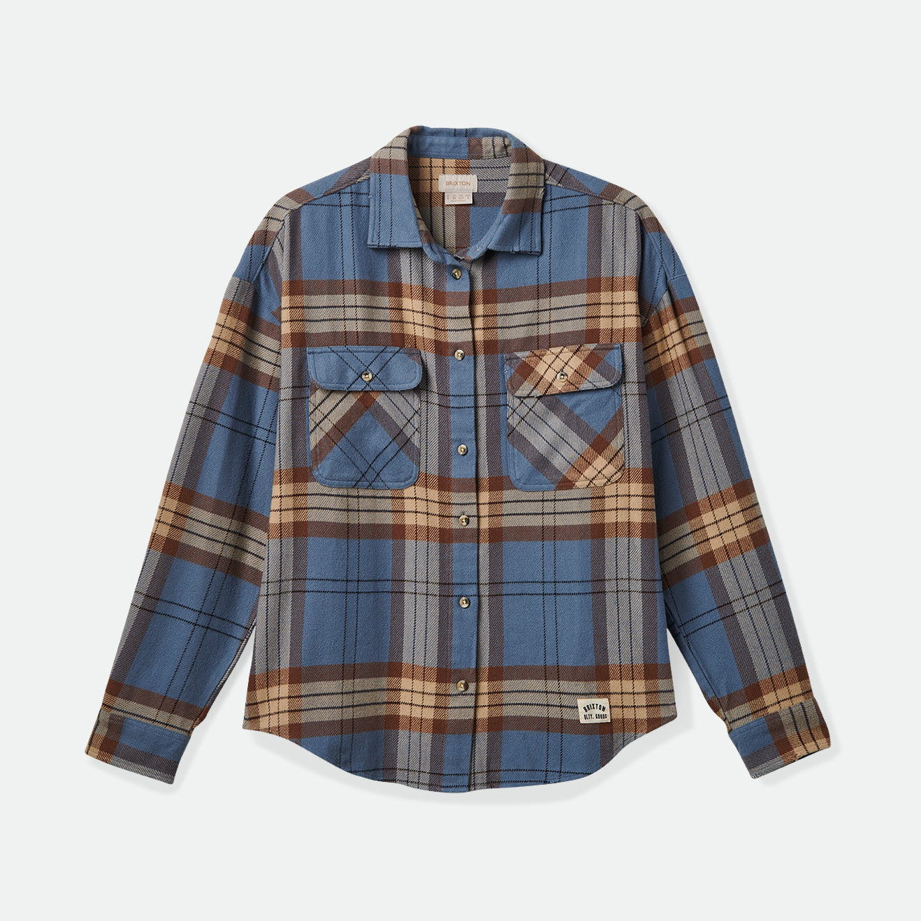 BOWERY W CLASSIC FLANNEL-FLINT BLUE/PINECONE BROWN PLAI