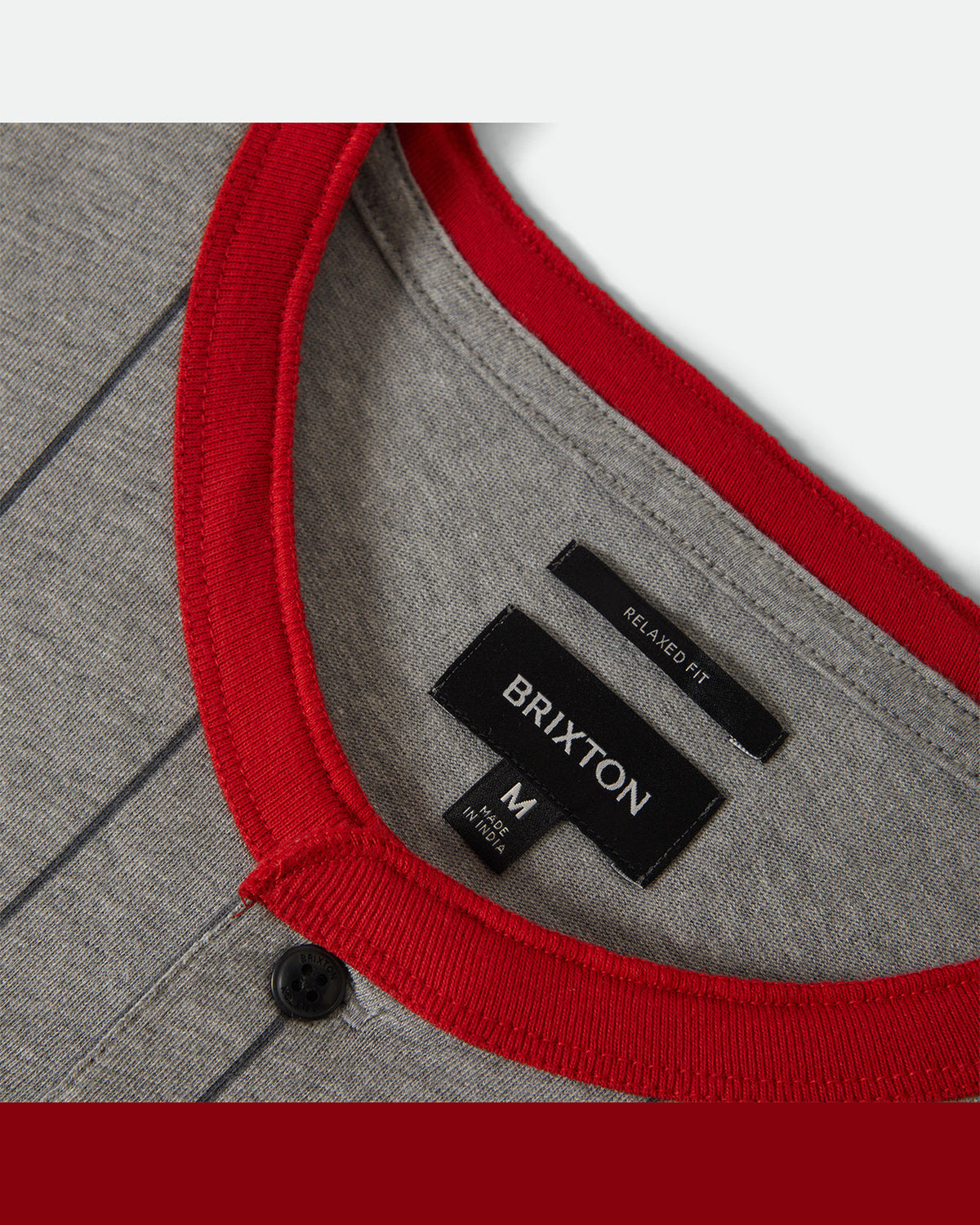 BOXY BASEBALL 1/2 SLEEVE TEE - HEATHER GREY/ADRENALINE RUSH