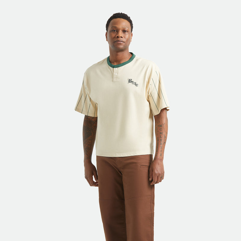 BOXY BASEBALL 1/2 SLEEVE TEE - WHITECAP/PRIMAL GREEN
