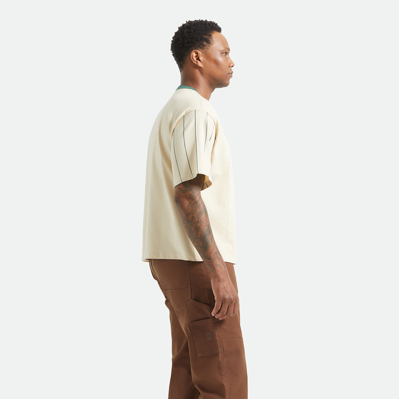 BOXY BASEBALL 1/2 SLEEVE TEE - WHITECAP/PRIMAL GREEN