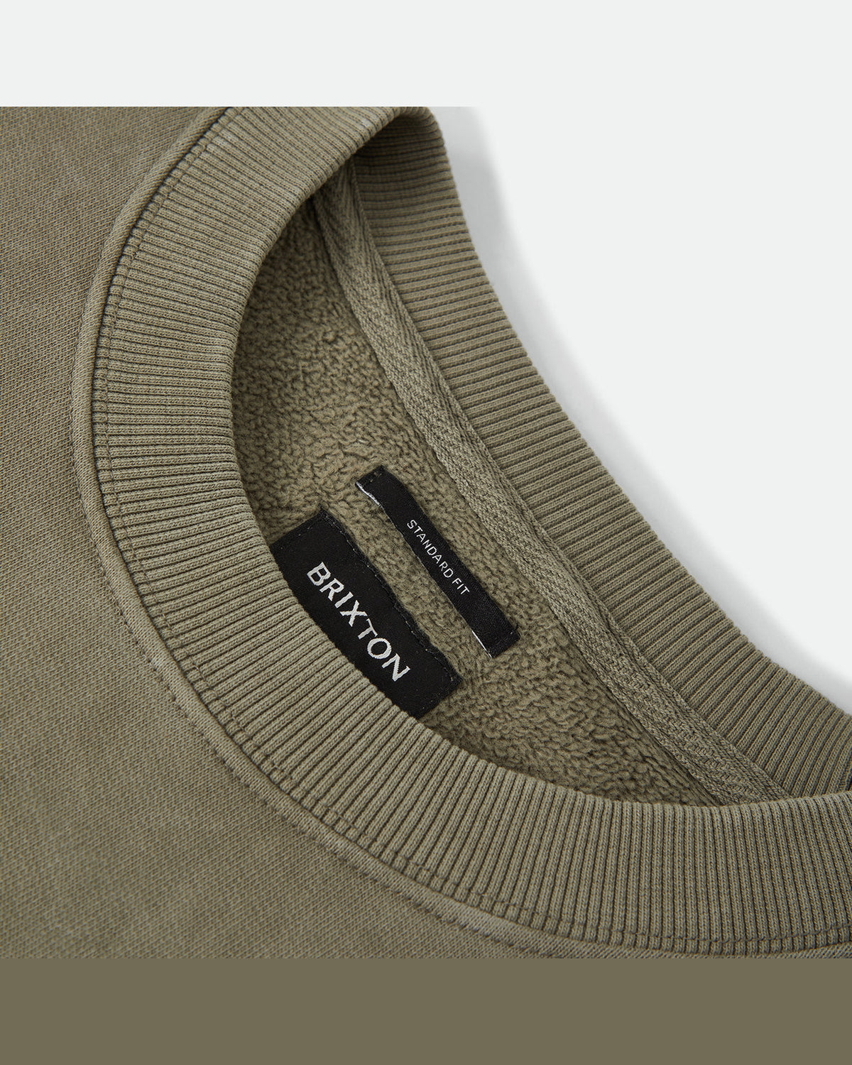 BRIXTON BASELINE CREW FLEECE - OLIVE SURPLUS VINTAGE WASH