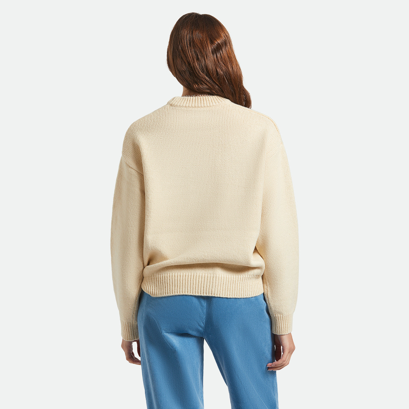 BRIXTON RANCHING CLUB CREW SWEATER - WHITECAP