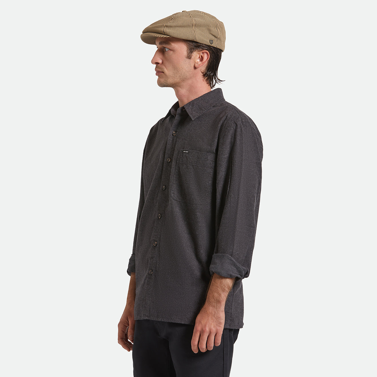 BROOD SNAP CAP - DARK TAN/BLACK HICKORY STRIPE