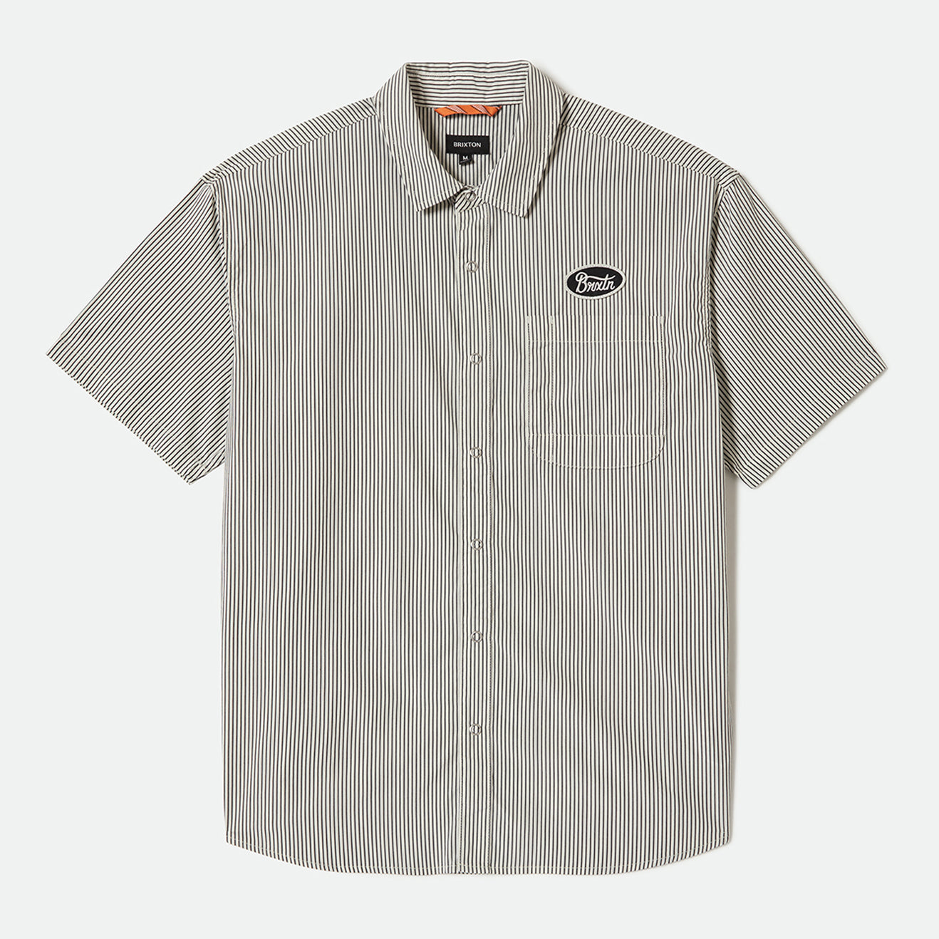 BUILDERS AUTO S/S WVN-BLACK/OFF WHITE STRIPE