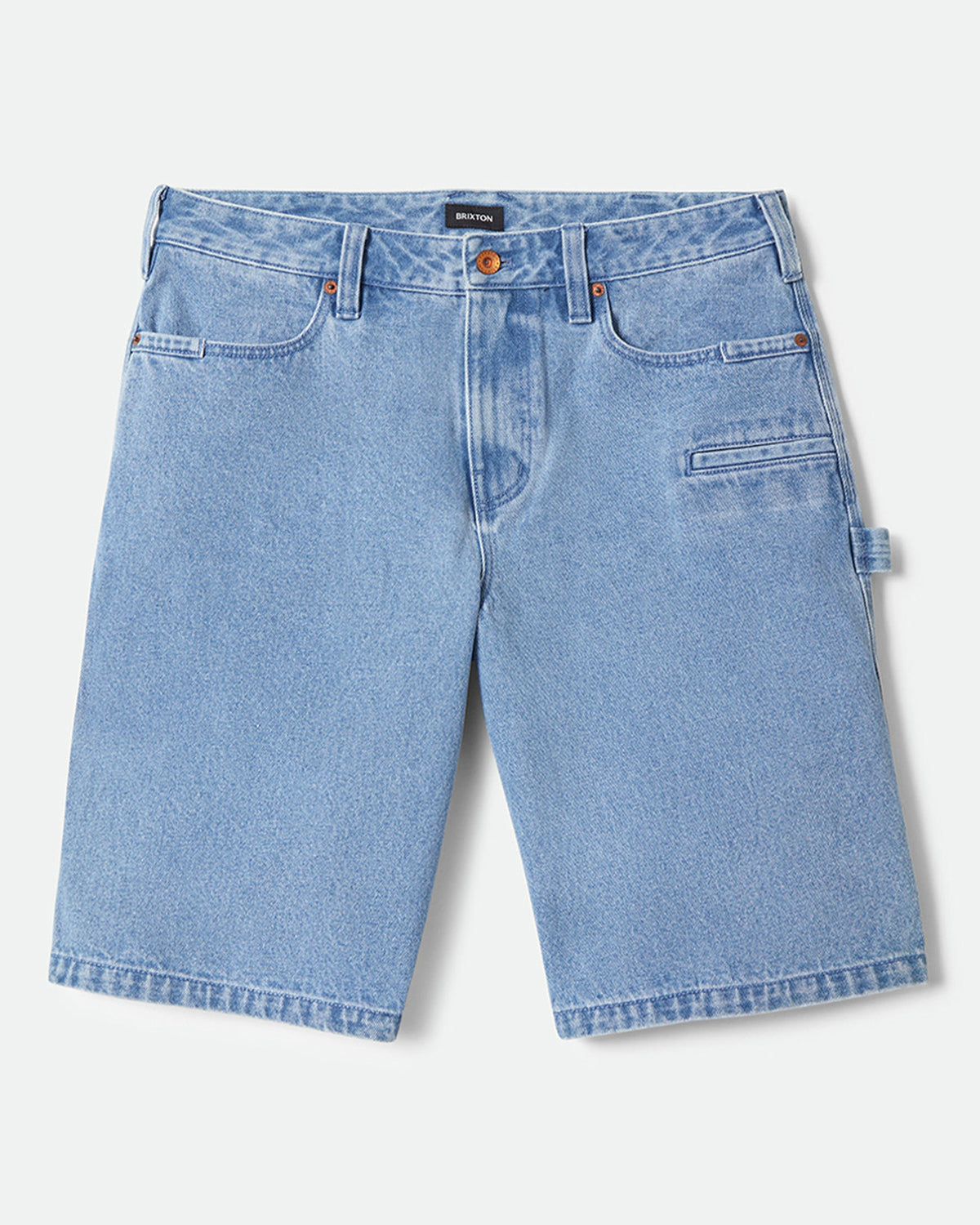 BUILDERS CARPENTER BAGGY SHORT - WASHED BLUE DENIM