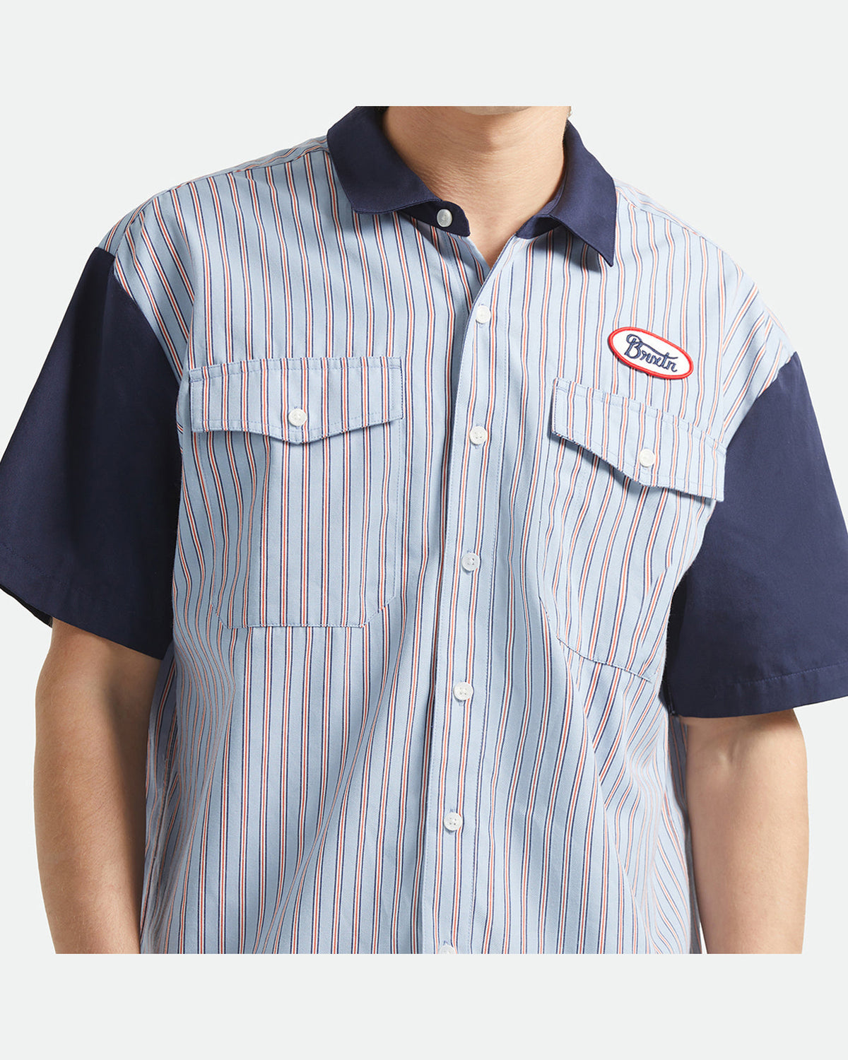 BUILDERS OLSON S/S WVN - BLUE AURA STRIPE