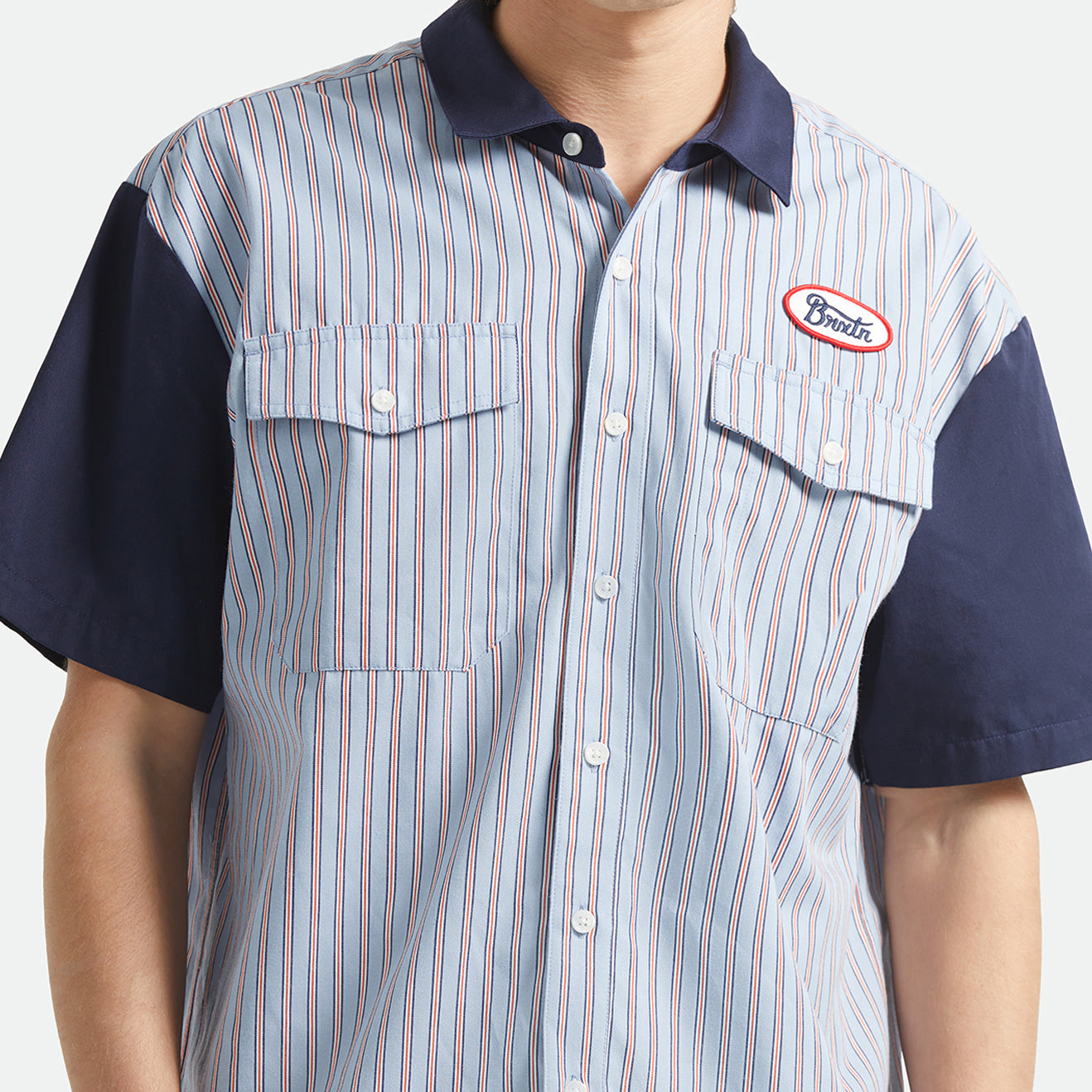 BUILDERS OLSON S/S WVN - BLUE AURA STRIPE