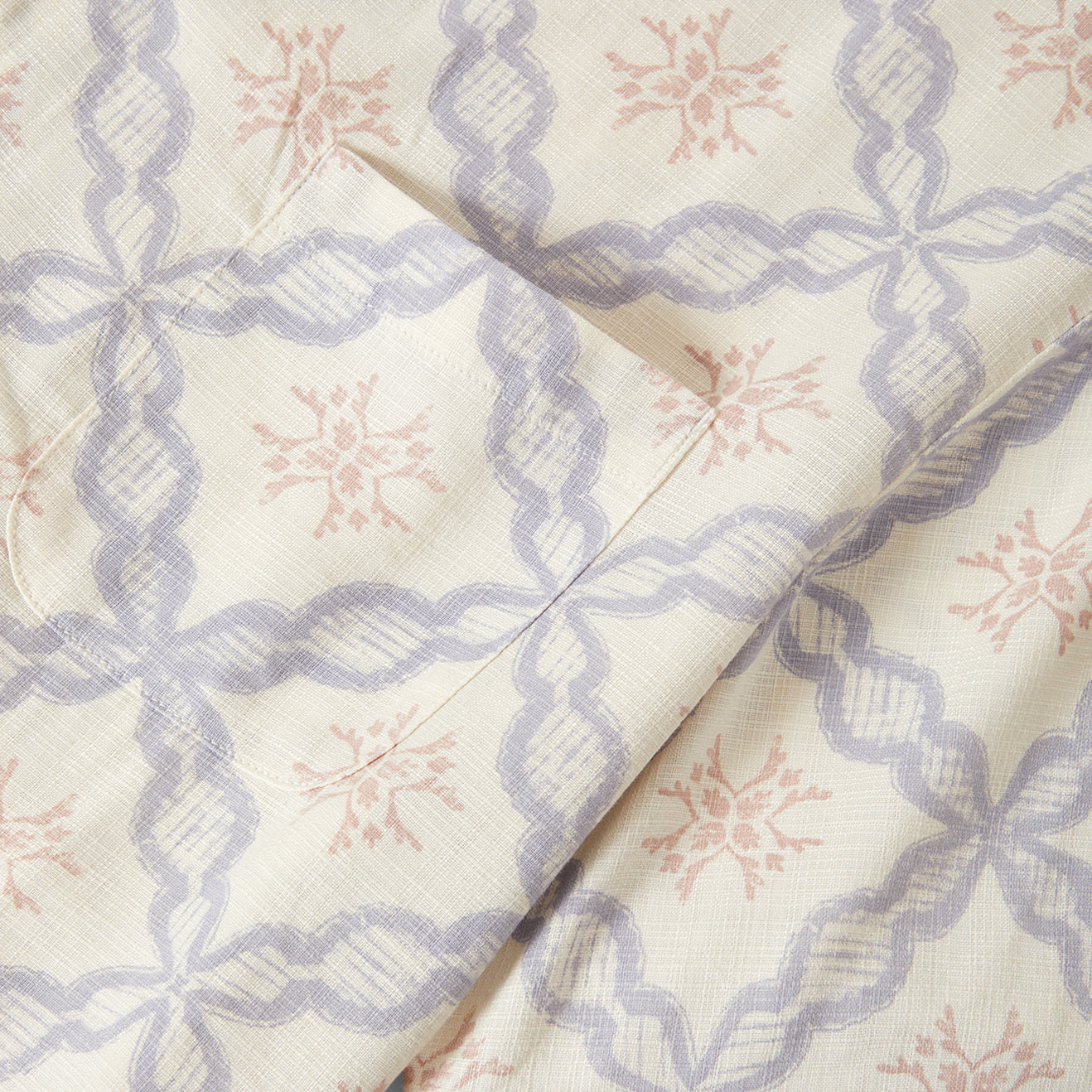 BUNKER SLUB S/S WVN - OFF WHITE/BLUE TILE