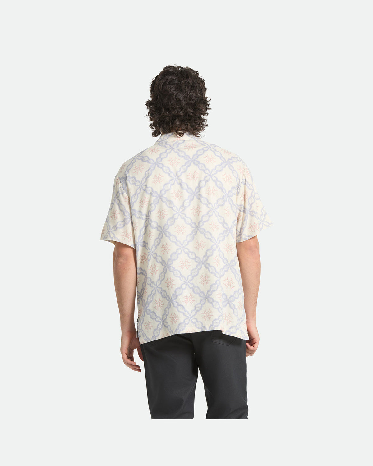 BUNKER SLUB S/S WVN - OFF WHITE/BLUE TILE