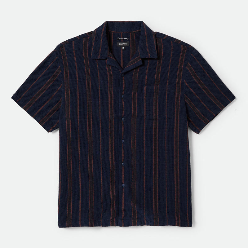 BUNKER WAFFLE STRIPE S/S WVN - WASHED NAVY STRIPE
