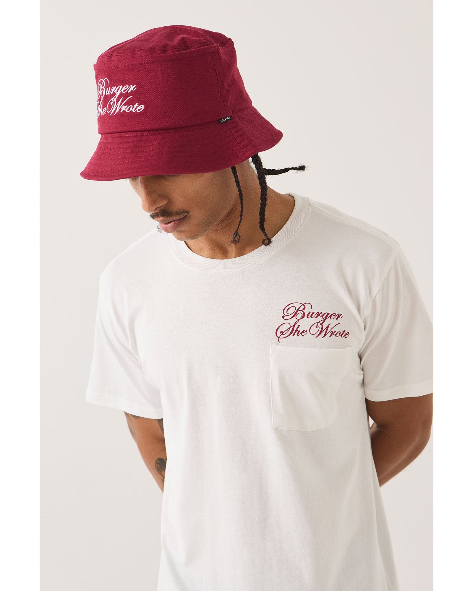 BURGER SHE WROTE BUCKET - BURGUNDY