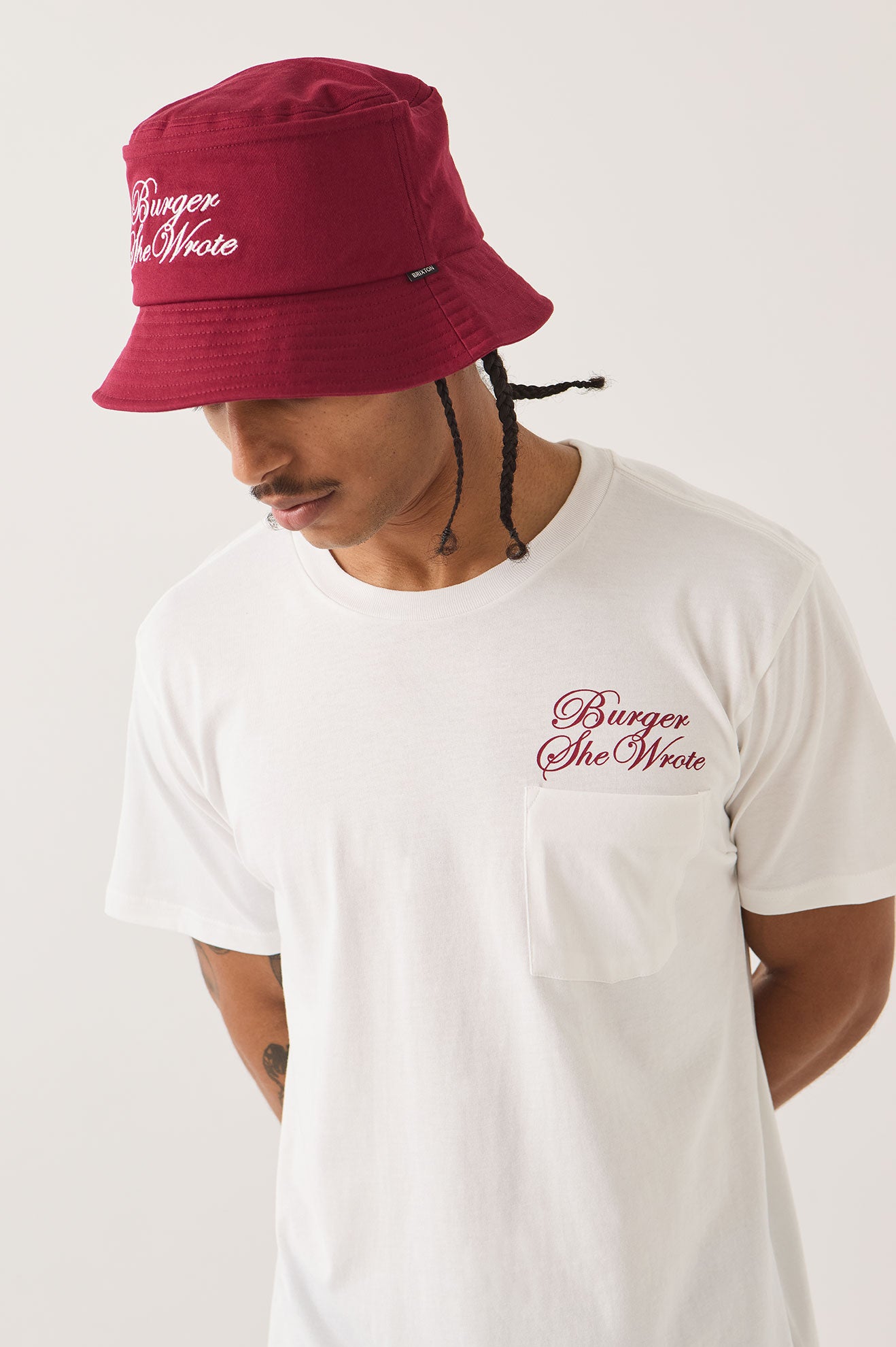 BURGER SHE WROTE BUCKET - BURGUNDY