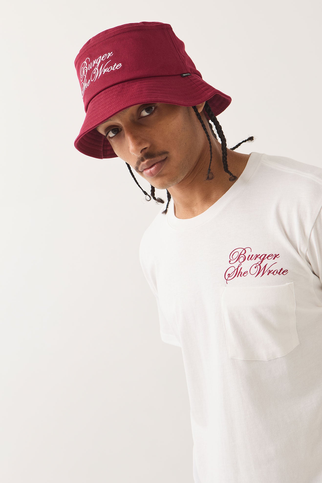 BURGER SHE WROTE BUCKET - BURGUNDY