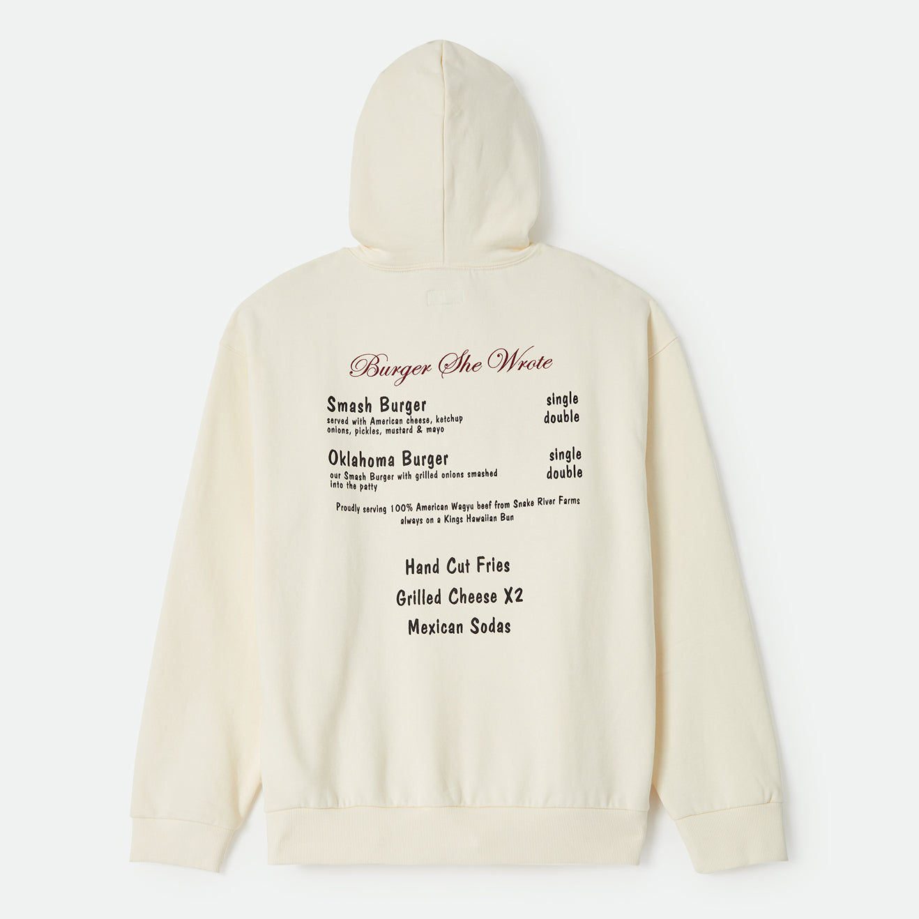BURGER SHE WROTE HOOD - NATURAL